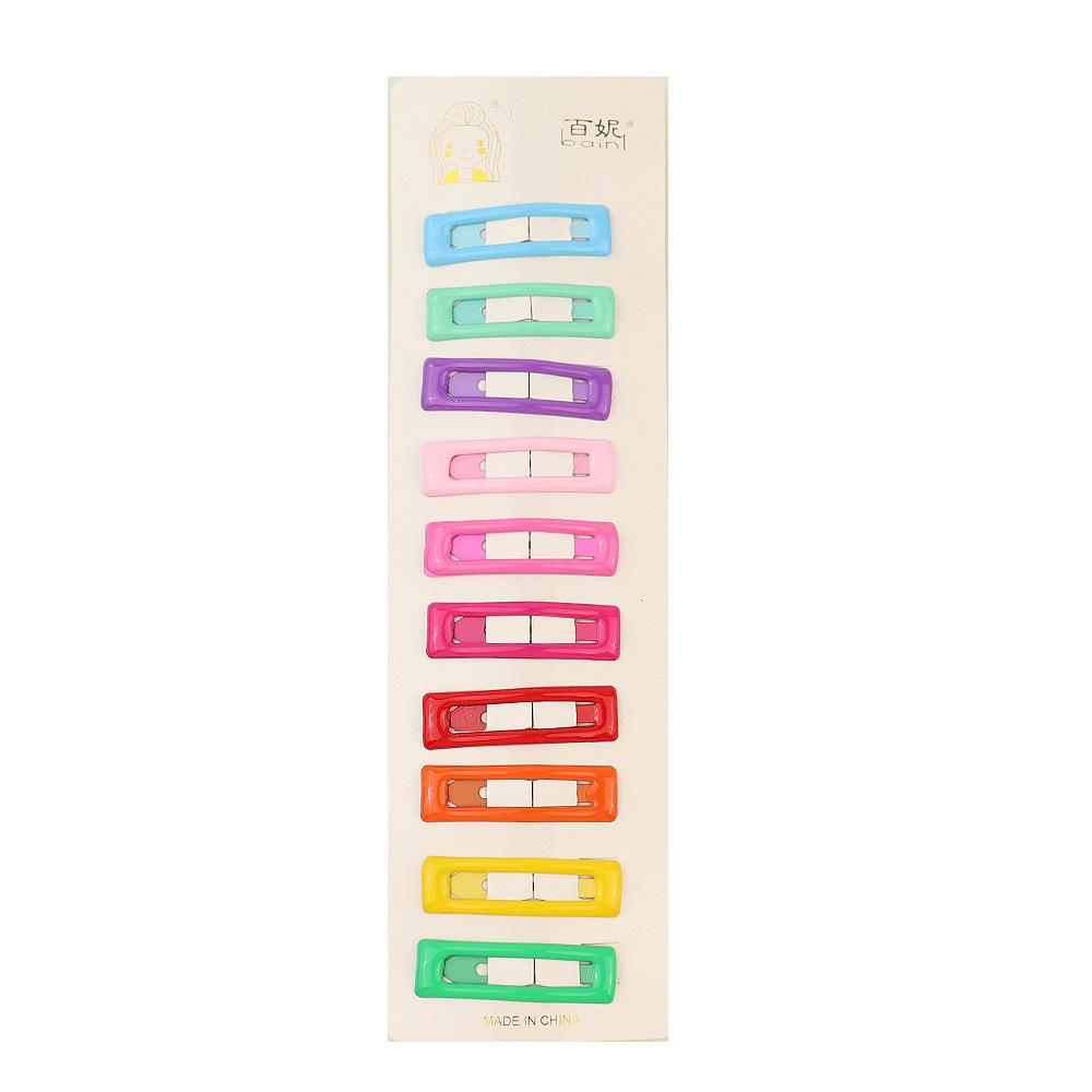 10pcs/pack Girls Colorful Alloy Bobby Pins Lovely Water-drop Heart Star Hairpins Rainbow Hair Clips Barrette Grips For Children