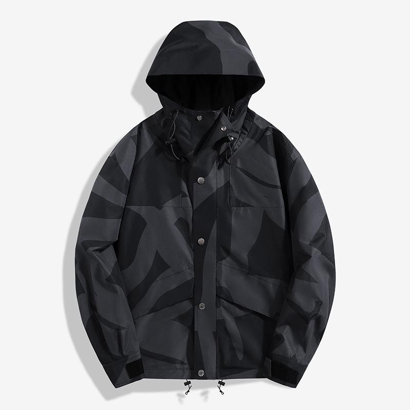 

Спортивная ветровка европейского размера для улицы: Водонепроницаемый термозапаянный альпинистский костюм для пар, родителей и детей 130 чёрный