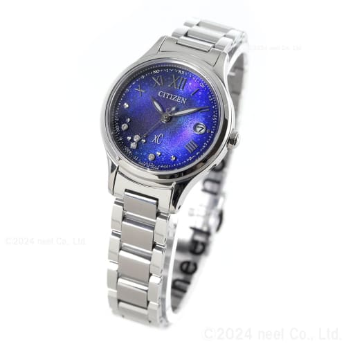 Citizen XC Women's UNITE with BLUE Limited Edition Watch, Light-Powered Eco-Drive, Radio-Controlled, Waterproof, Silver (ES9490-95L)