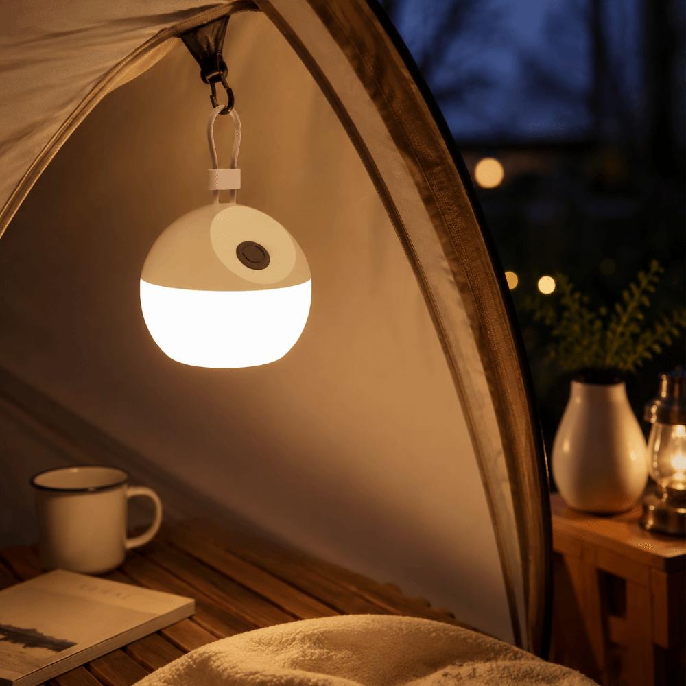 Soft Silicone Material Portable Tent Lamp Warm White Dual Modes Outdoor Soft Lighting  Tents
