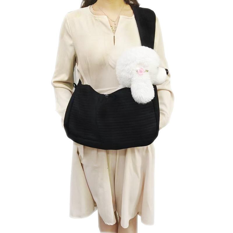 

Новый портативный маленький рюкзак для маленькой собаки для прогулок, сумки для домашних животных кошек и собак, сумка кроссбоди на одно плечо чёрный