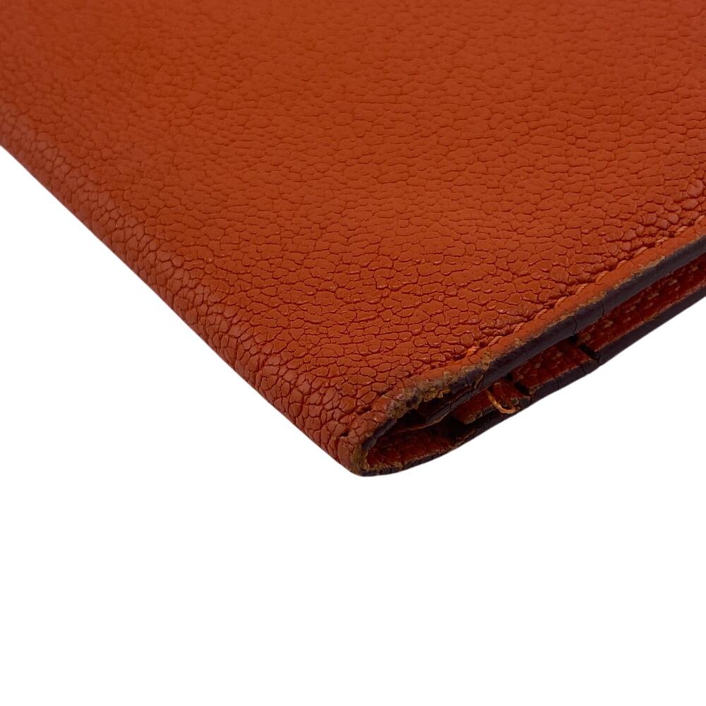 HERMES leather Bean Purse Orange leather Women Used