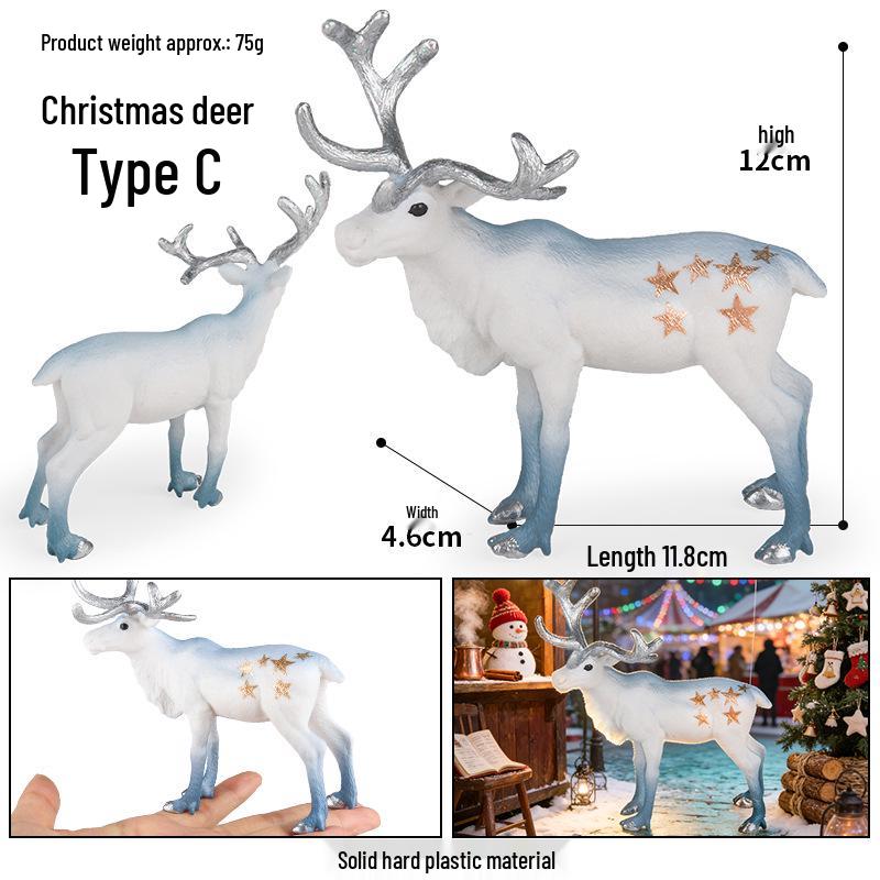 Cross-Border Christmas Wildlife Deer Model Cake Decoration Set
