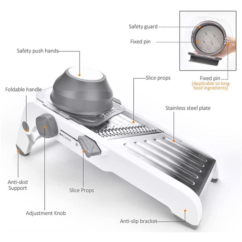 LMETJMA 18 in 1 Adjustable Mandoline Vegetable Slicer Stainless Steel Vegetable Slicer Julienne Slicer for Potato Onion JT214