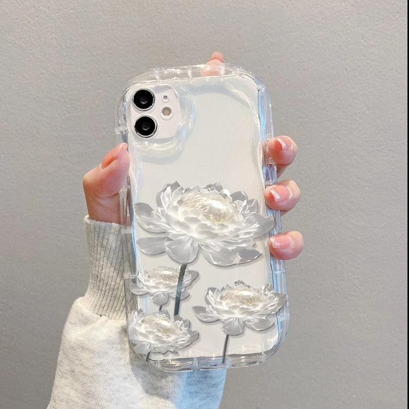 Handyhülle Für iPhone 17 Air 16 15 14 13 12 11 Pro Max 17 Pro 16e 15 Plus 13 Mini TPU Blumen Goldene Lotus Hülle Silikon
