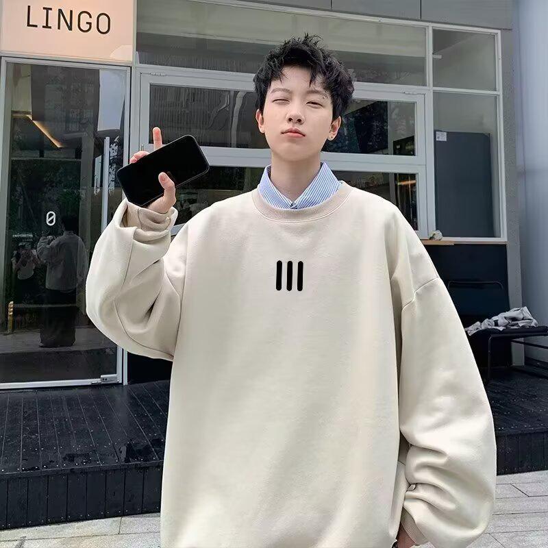 Men's Hong Kong Retro Hoodie - 2025 Autumn/Winter Trend, Loose Fit, Plus Velvet, Oversized Heavyweight Top