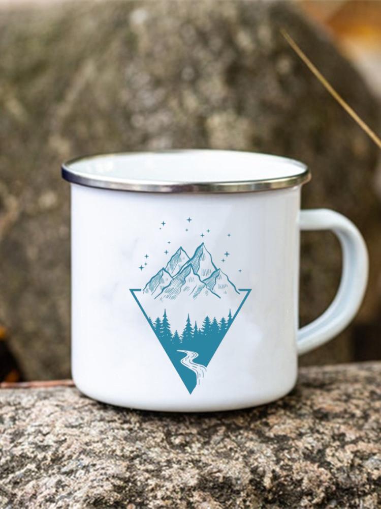 Dobrodružný Les Horský Potisk Smaltované Kreativní Hrnky na Kávu Vodu Mléko Kempingové Hrnky Ucho Nádobí Táborák Kemperský Hrnček Dárky