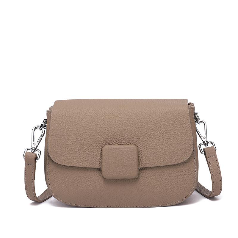 Genuine Leather Bag Fashionable Single-shoulder Crossbody Bag High-end and Versatile Saddle Bag