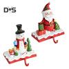 Christmas Stocking Holder Resin Snowman Santa Claus Xmas Decor Holiday Home Party Decoration for Indoor Counter Window Fireplace