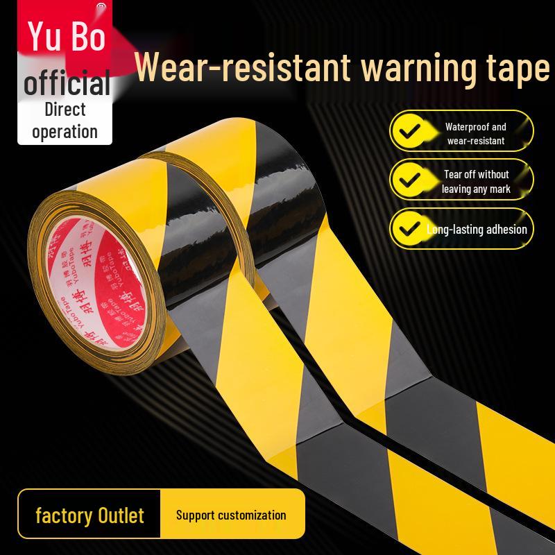 Black & Yellow Zebra Stripe Warning Tape for Floors Yellow; 10mm*33m