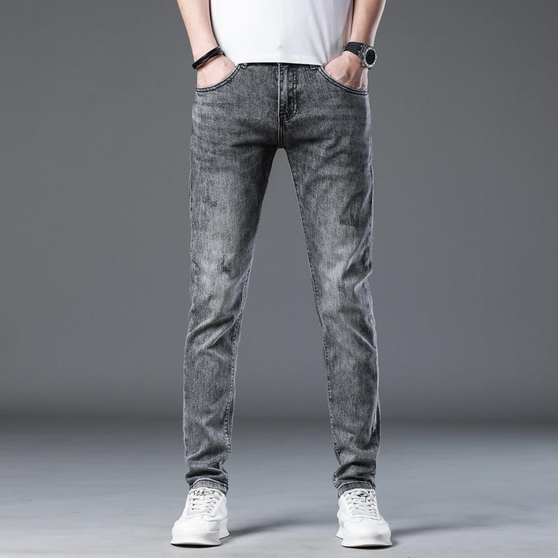 

Новые летние джинсы слим двухцветные эластичные повседневные брюки для мужчин 38