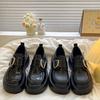 Muffin platform small leather shoes women's shoes new 2025 autumn black thick heel retro British style loafers jk single shoes