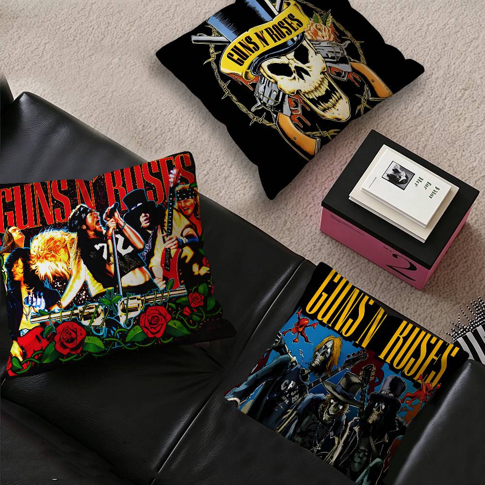 Guns n'roses band retro Pillow Gift Home Office Decoration Bedroom Sofa Car Cushion Cover case 45x45