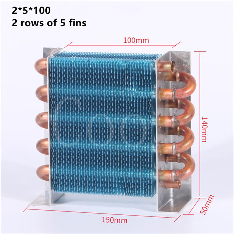 Radiatore Condensatore Parti di Refrigerazione Calore Scambiatore di Calore Tubo di Rame Alette di Alluminio 3*5*160 3 File 5 Alette