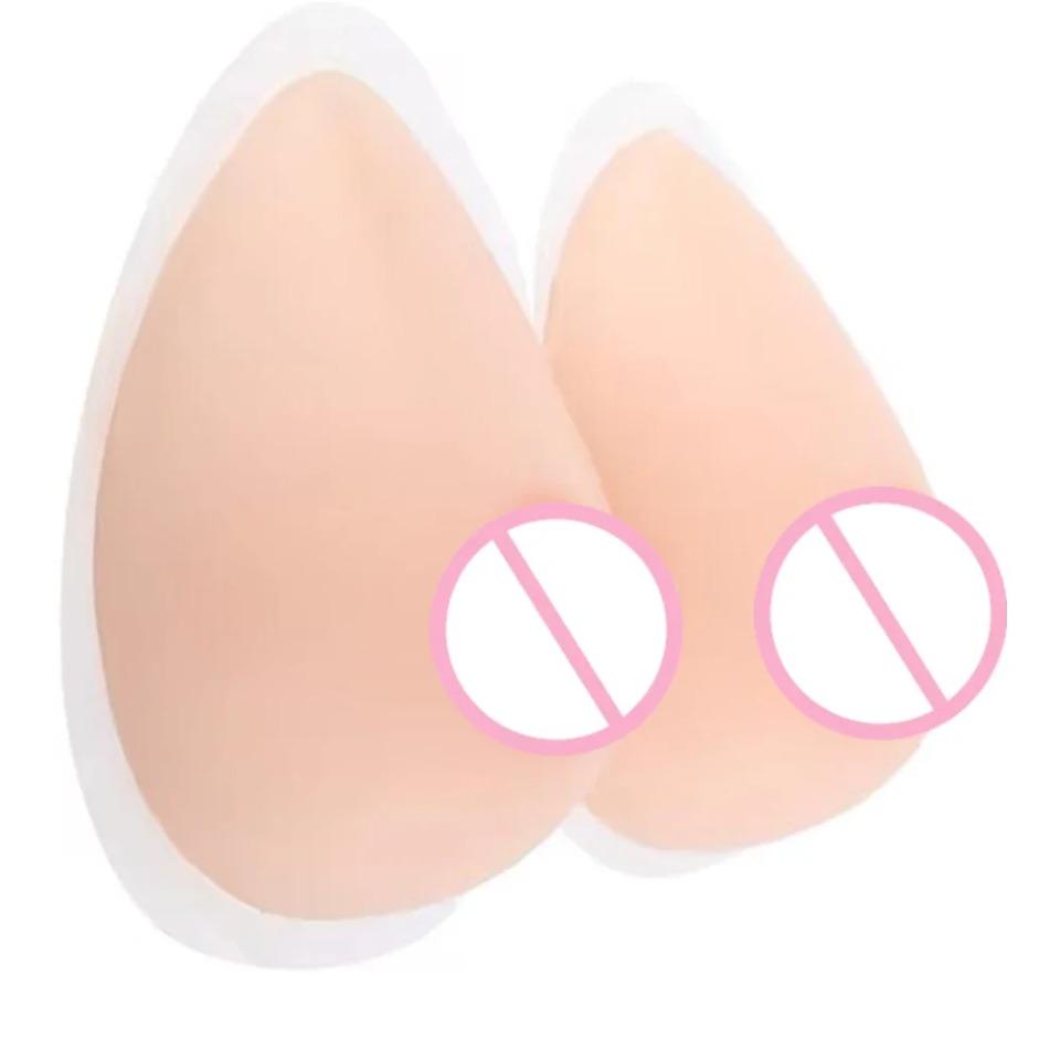 1 Pair Realistic Self-adhesive Silicone Fake Breasts Form Fake Boobs for Crossdresser Prosthesis Transgender Cosplay