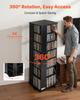Media Storage Cabinet, CD Rack Tower, 34 Compartments Rotating Media Tower Rack for CDs, DVDs, Books and Game Discs, DVD Stand for Living Room, Home