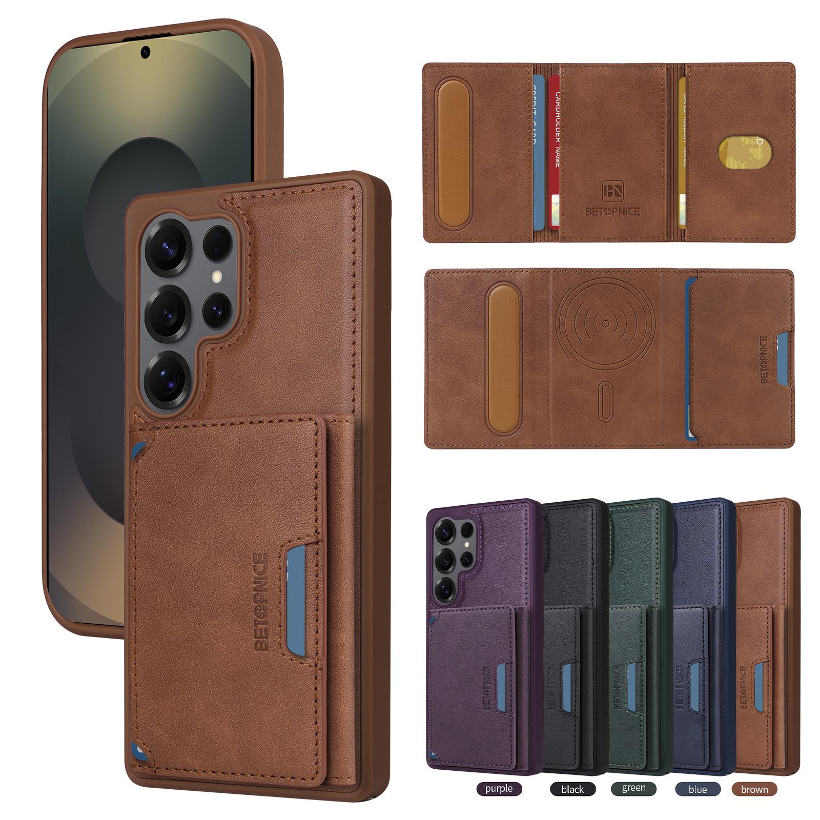 

Case For Samsung Galaxy S25 Ultra S25 Edge S24 Plus S23 FE S22 S21 A16 A55 A15 A35 5G Magnetic Separation Card Bag Leather Cover Galaxy S25 Edge коричневый
