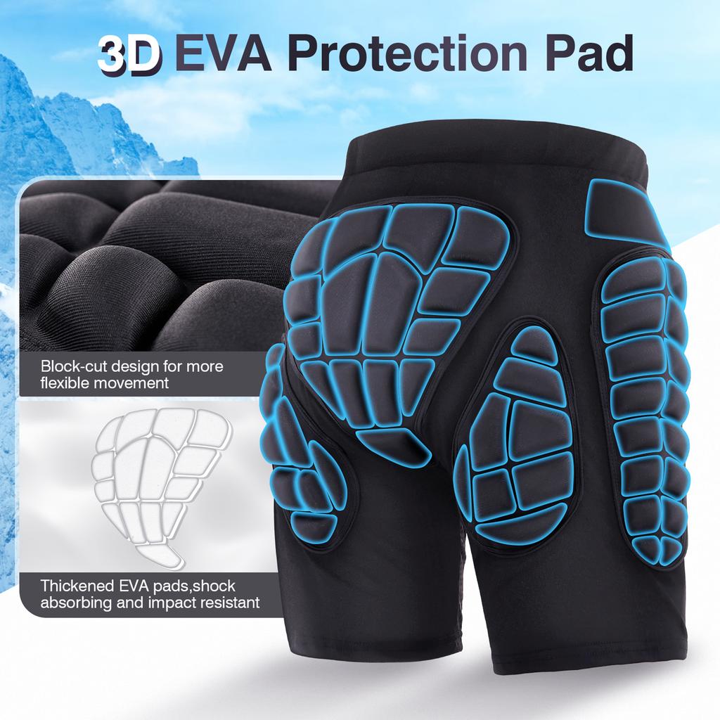 Protective Padded Shorts for Adults Upgraded Thickened 15mm Breathable Hip Butt Tailbone Impact Protection Pads for