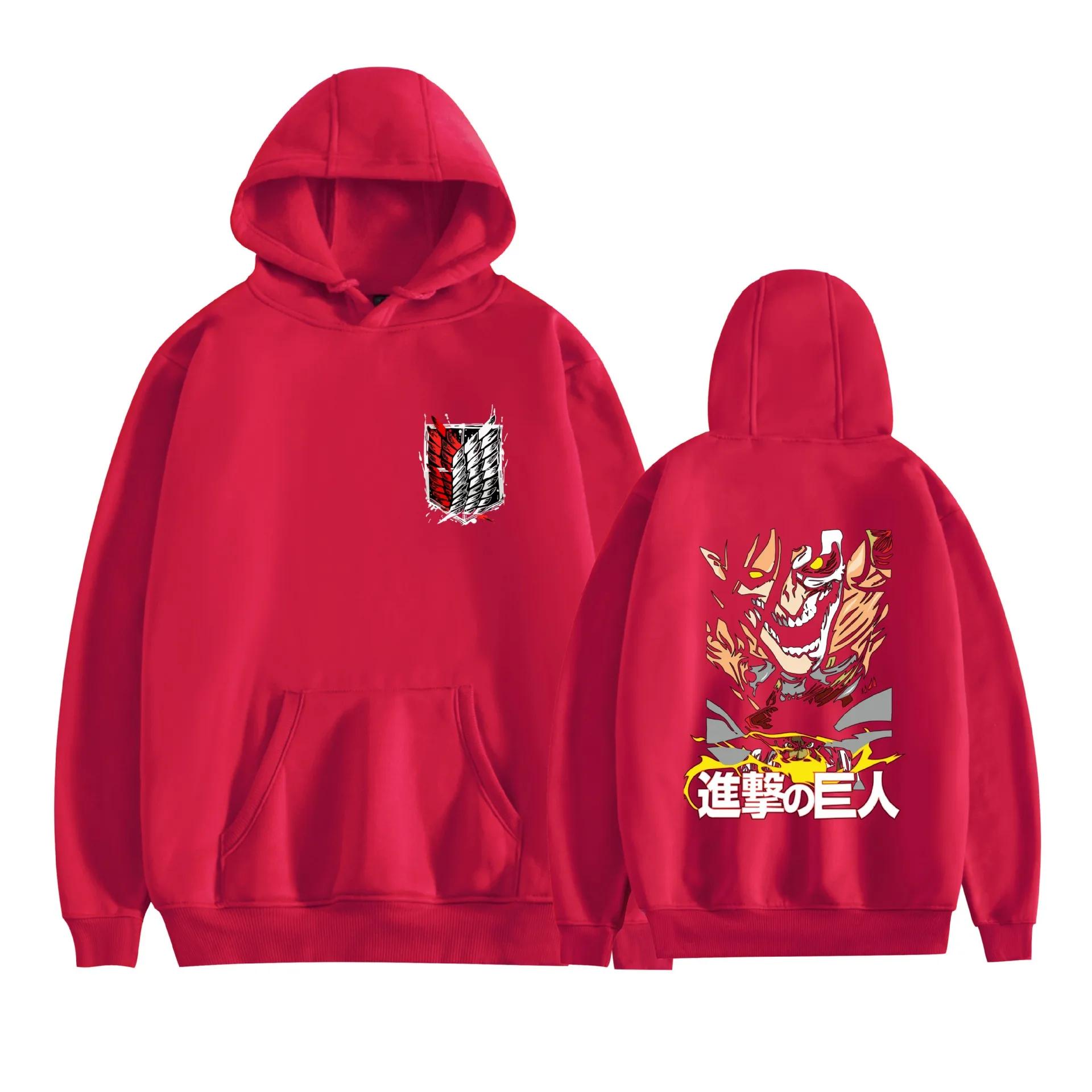 Осенне-зимняя толстовка с принтом ATTACK ON TITAN ATTACK Giant Printed Парная толстовка Топ Теплая толстовка S