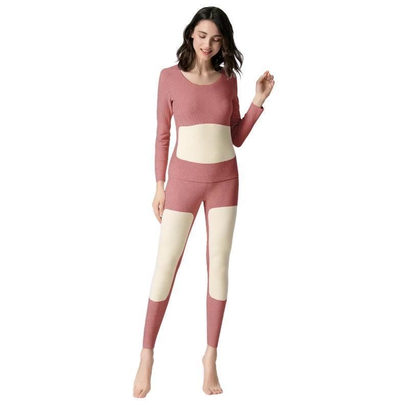 Aoweizi Women's Silk & Hyaluronic Acid Thermal Underwear Set - Autumn/Winter, Plus Velvet Thickened.