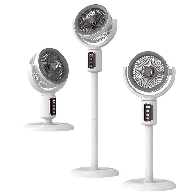 Rechargeable Oscillating Floor & Table Fan with Voice Control - Dual-Use Electric Fan with Timer