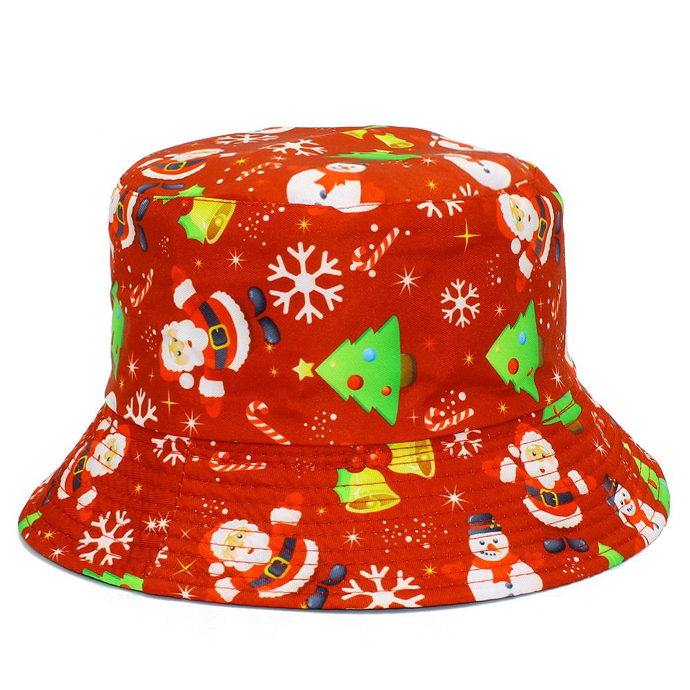 Santa Claus Snowman & Snowflake Christmas Bucket Hat - Cute, Versatile Fisherman Style