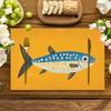 4pcs Cute Fish Print Placemats- Vibrant Orange and White Polka Dot Design, Durable Polyester Rectangular Washable Placemats, Suitable for Holiday