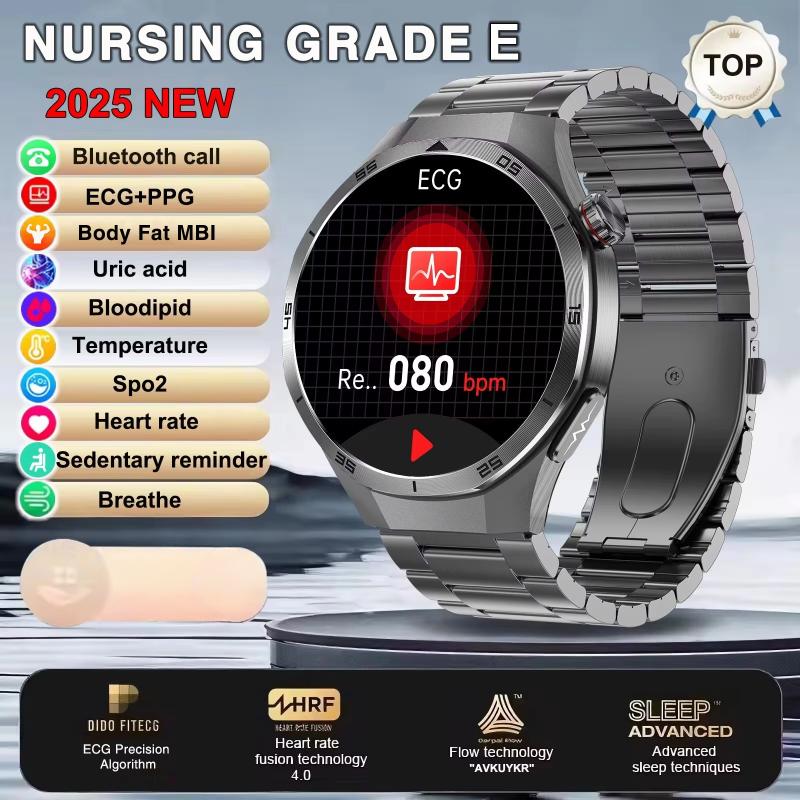 2025 Ny EKG+PPG Tre Høye Smartklokke Lipider Urinsyre Blodtrykk Smartklokke Menn NFC Sport HD Anrop Helseklokke for iOS Android