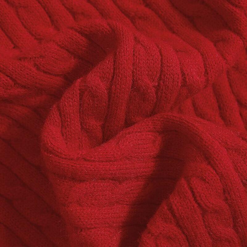 Women's Color Block Turn-down Collar Twist Knit Sweater