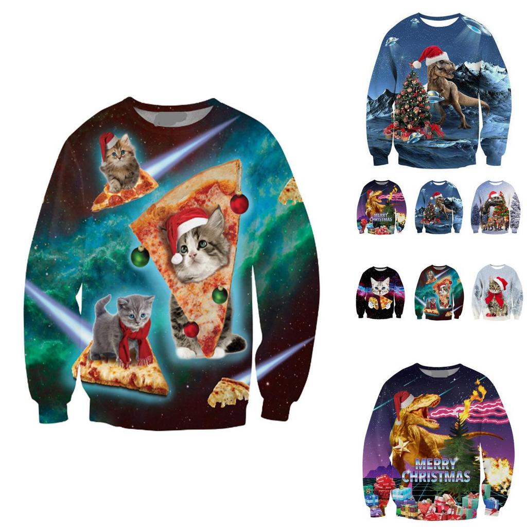 Mens Jumper Womens Animal Cat 3d Print Hoodies Casual Jersey Pullover Sweatshirt