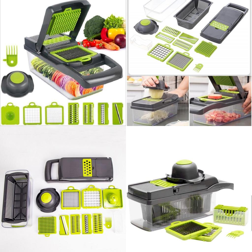Vegetable Cutter Fruit Slicer Grater Shredder Drain Basket Slicer 8 In 1 Gadgets