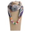 Chiffon Scarf Spring and Summer Women's Pearl Necklace Pendant Scarf Rainbow Scarf Clothing Accessories Scarf