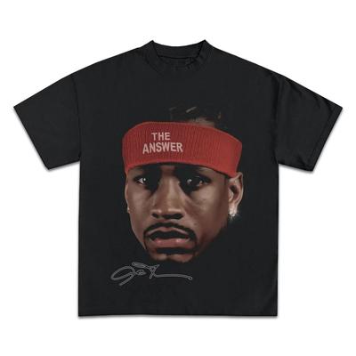 NBA Allen Iverson Basketbalster T-shirt Mannen Vrouwen Korte Mouw Katoenen T-shirts Amerikaans Retro Merk T-shirt Zomer Tops Streetwear
