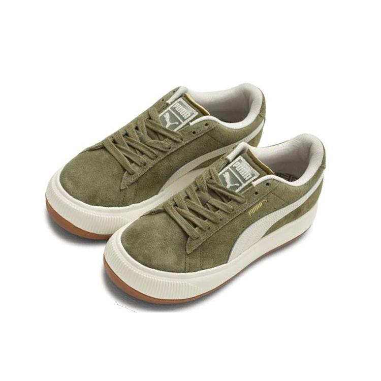 Puma Suede Mayu Up Thick Sole Casual Low Top Sneakers Women sneakers Green 381650-04