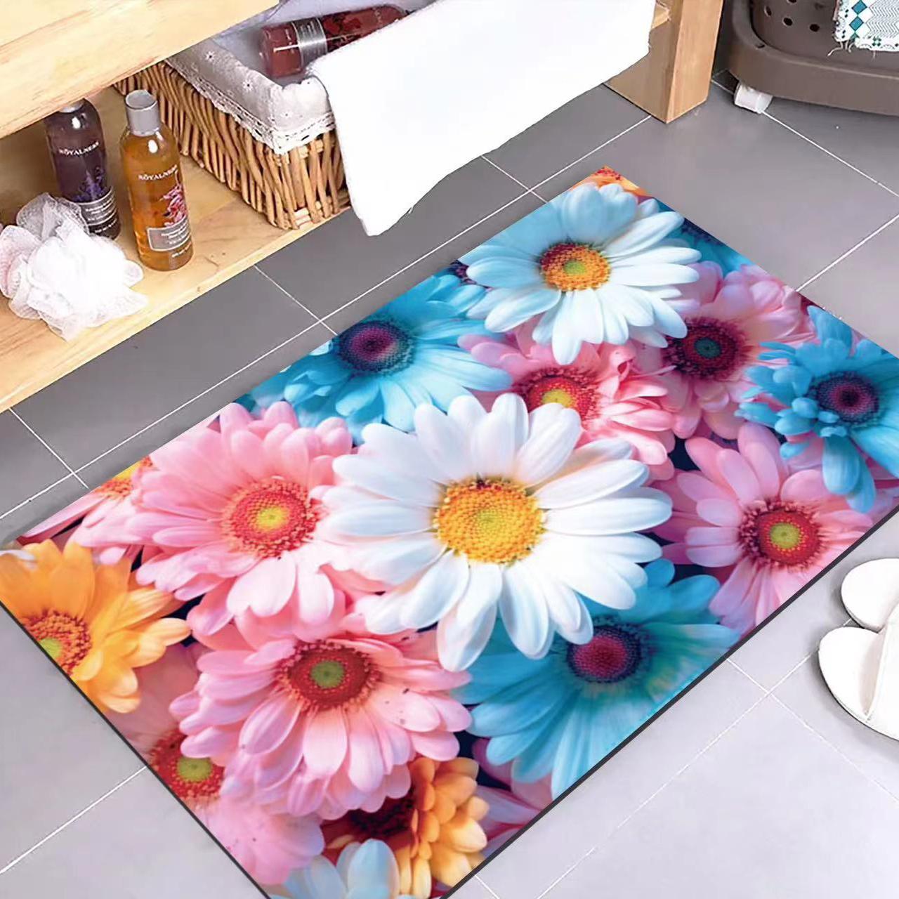 

Трехмерный цветок диатомитовый коврик для ванной комнаты из диатомита, противоскользящая обувь, абсорбирующий коврики для ванной комнаты 50*80