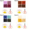 4 Grid Box Mixed Color 6mm 440pcs Acrylic Bead Jewelry Making Kit, Handmade DIY Bracelet Necklace Gift Making