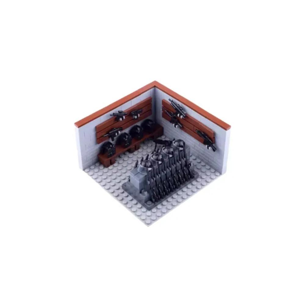 WWII Building Blocks Military Weapons Police Soldier Figure Accessories Model Brick Gun Cannon Launcher Bunker Outpost Toy X017