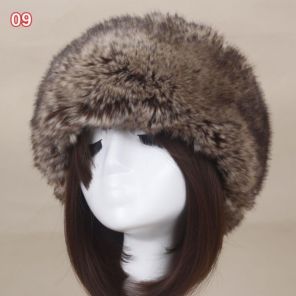 Fashion Winter Earwarmer Thick Fluffy Women Russian Cap Headband Hat Faux Fur