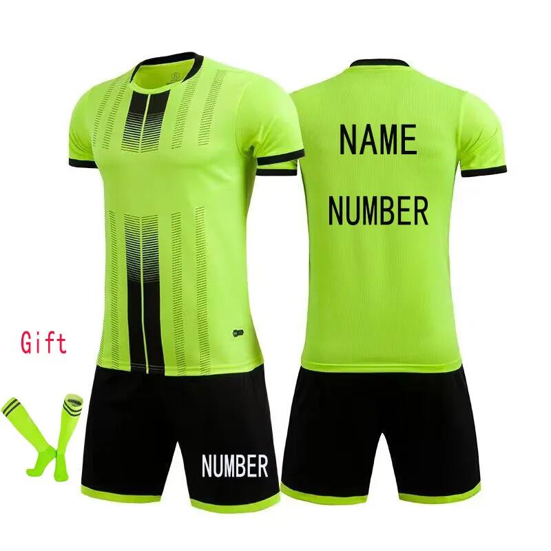 Boys Football Jersey Tracksuit Child Soccer Sports Uniforms Kids Play Ball Sportswear Kits Vest Children's Football Suit Socks 1