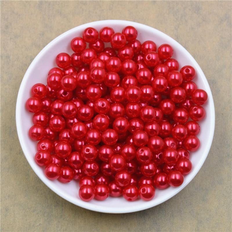 4 6 8 10 12MM mit Loch ABS Imitation Simulierte Perle Lose Perlen Perlen für Schmuckherstellung DIY Zubehör