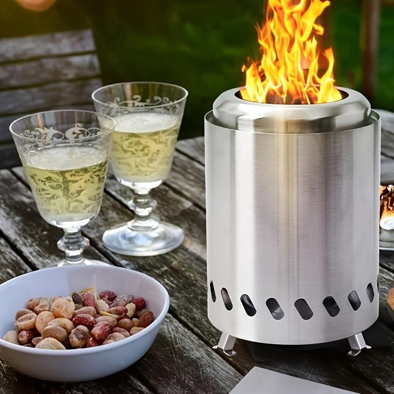 1pc Mini Fire Pit For Table, Small Tabletop Fire Pit For Smores, Indoor Outdoor Tabletop Fire Pit With Carry Bag, Fueled By Pellets Or Wood