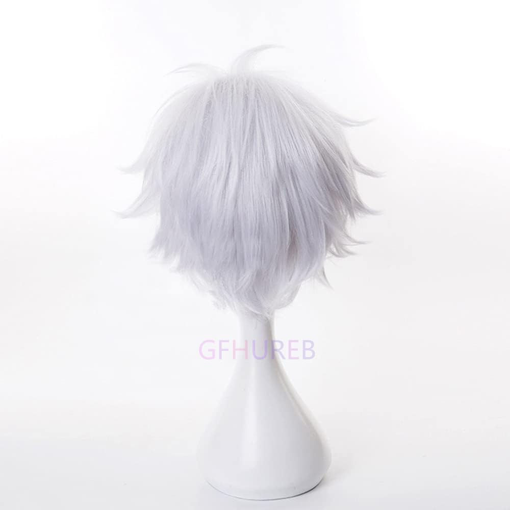 Jujutsu Kaisen Cosplay Wig, Gojo Satoru Wig, Costume, Disguise, Heat-Resistant Wig, Anime Wig, Perfect for Everyday Photography, Halloween, Cultural F