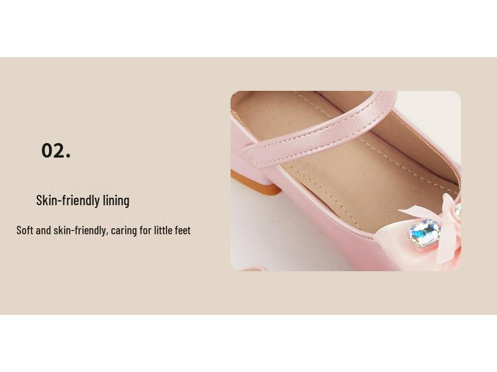 2025 Winter Mädchen Rosa Schleife Prinzessin Hohe Absätze: Modische & Vielseitige Lederschuhe