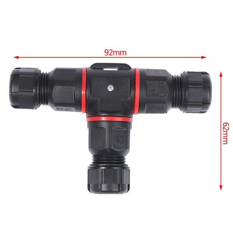 T Type 3 Pin Waterproof Cable Connector Electrical Terminal Wire Cable Connecto Outdoor Underwater Terminal Block
