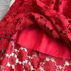 Summer Formal Evening Dress Women Hollow Out Crochet Lace Embroidery Party Long Dresses Female Short Sleeve Midi Dress