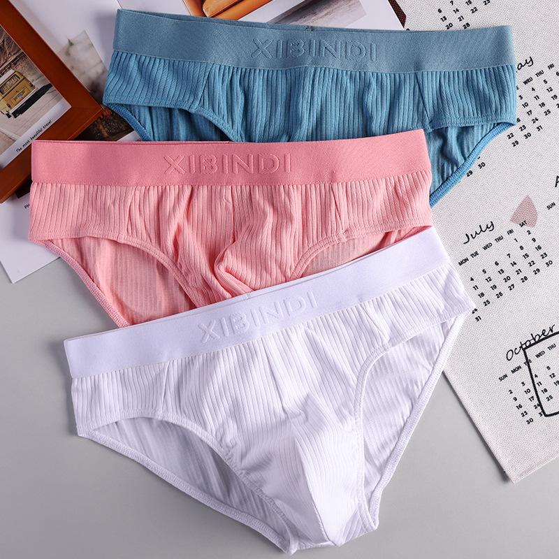 Men's Breathable Low-Waist Triangle Briefs with U-Pouch - Plus Size Available.