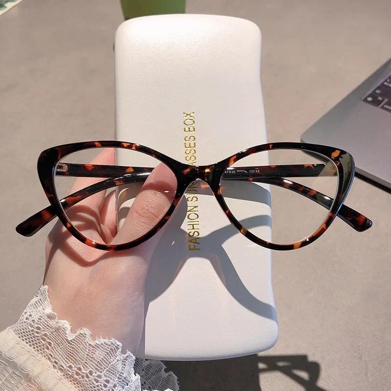 Retro Blue Green Oval Small Frame Glasses Frame Women'S Anti Blue Light Glasses New Fashion  Style Eyeglasses Frame
