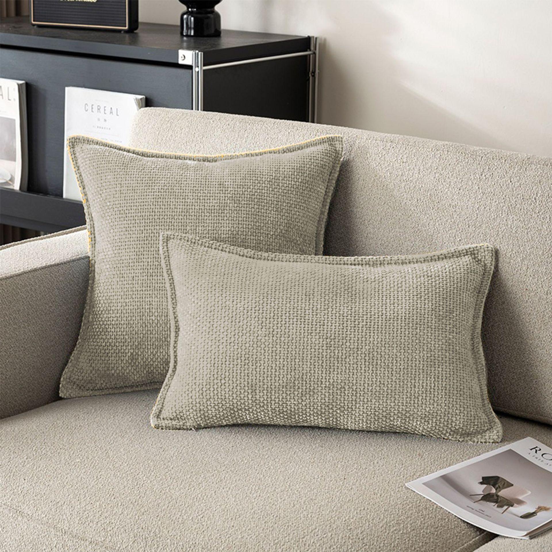 

Простой чехол для подушки Гостиная Диван Спальня Шенилл Мелкая клетка Плетеный Наволочка С кантом 30 * 50Cm without core