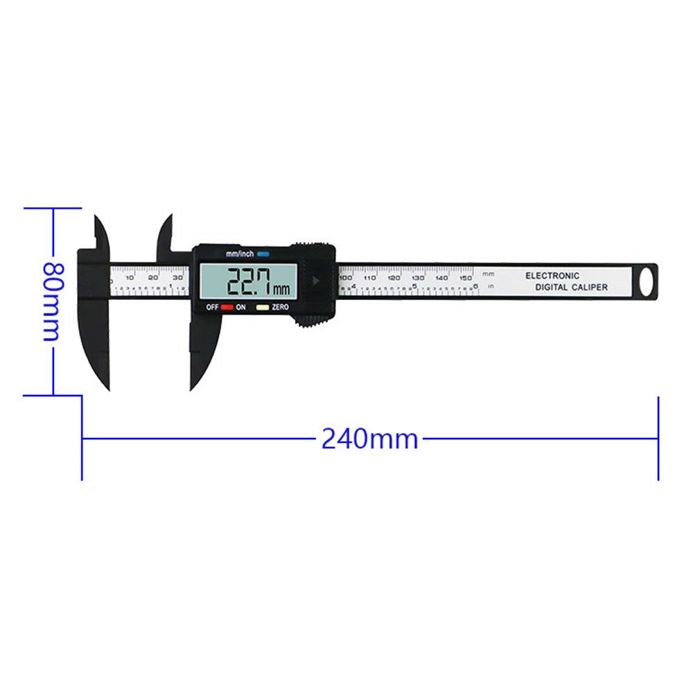 Electronic carbon fiber digital caliper, vernier caliper, micrometer, measuring tool, digital ruler, 150mm
