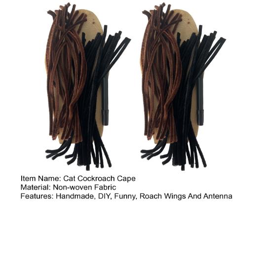 Cockroach Clothing DIY Kit Funny Kitten Cockroach Cape Craft Set with Roach Wings And Antenna Halloween Party Cosplay Accessories for Cats